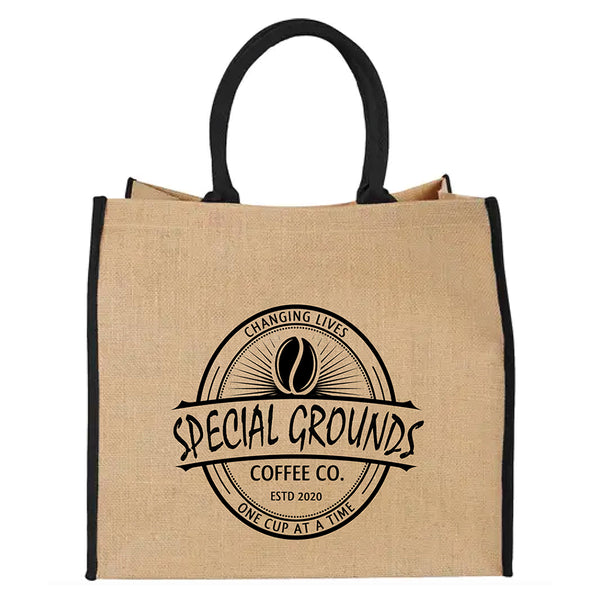 Classic Logo Jute Tote Bag